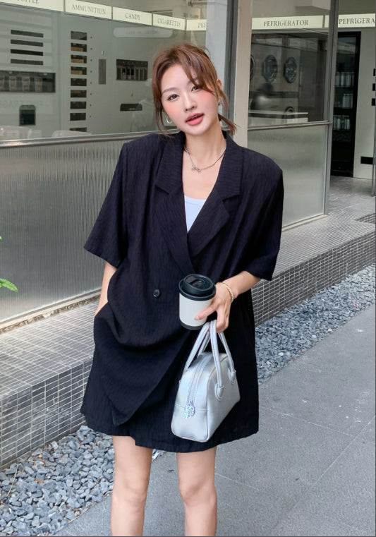 블랙 텐셀 테일러드 투피스