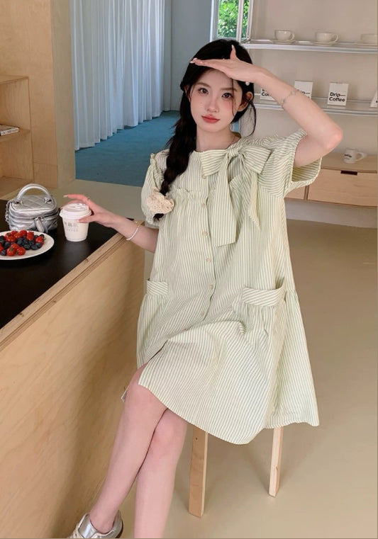 스트라이프 셔츠 원피스