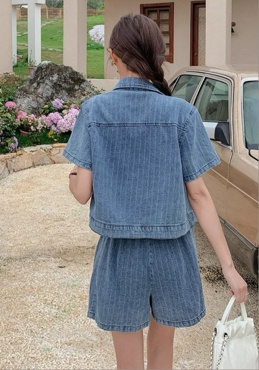 심플 데님 투피스