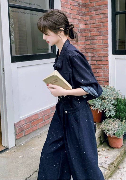 글리터 데님 세트업