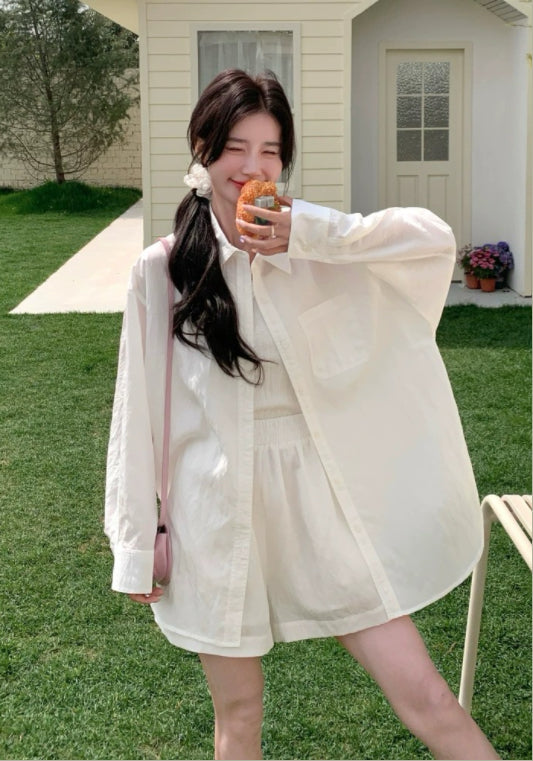 화이트 셔츠 세트업