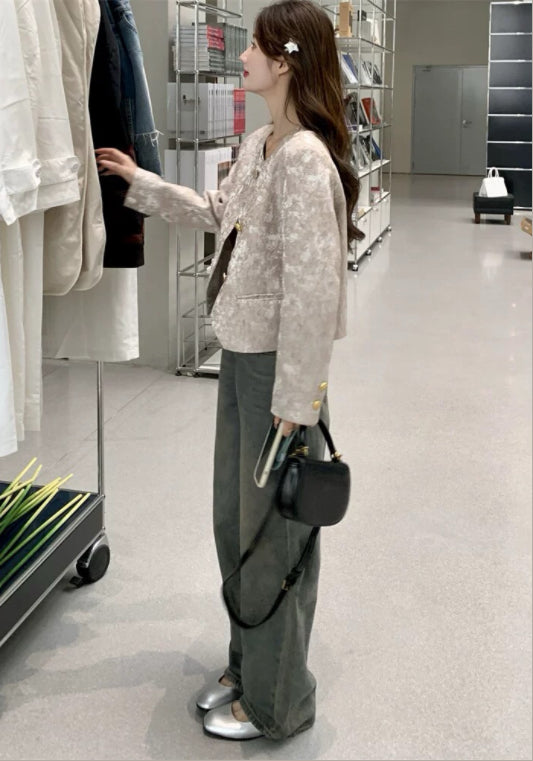 고급 새틴 자수 자켓