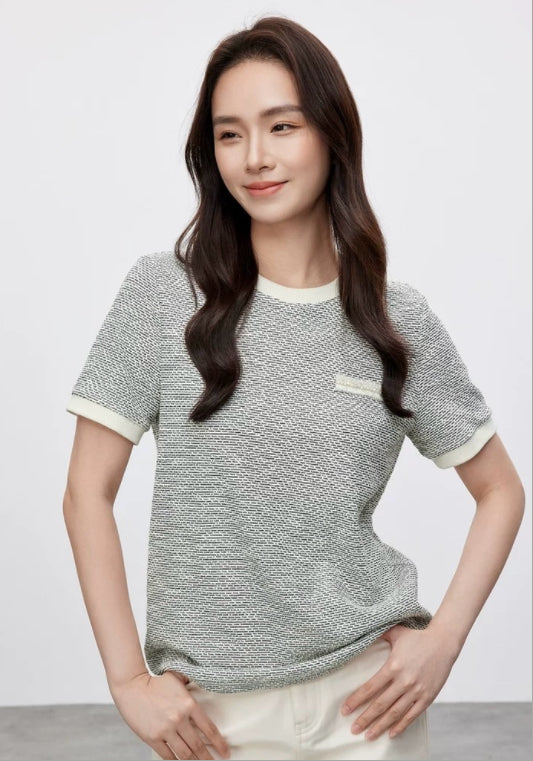 프렌치 그레이 블라우스