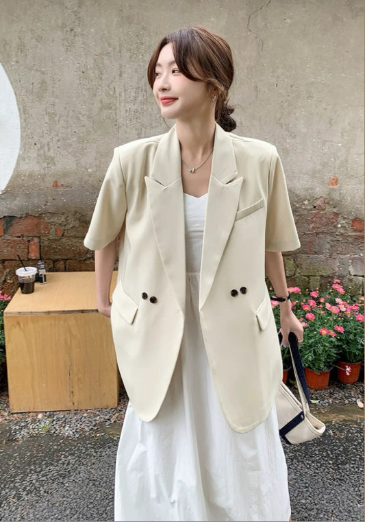 아이보리 크롭 자켓