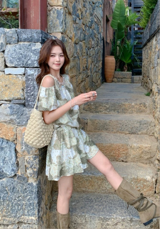 그린 플라워 세트업