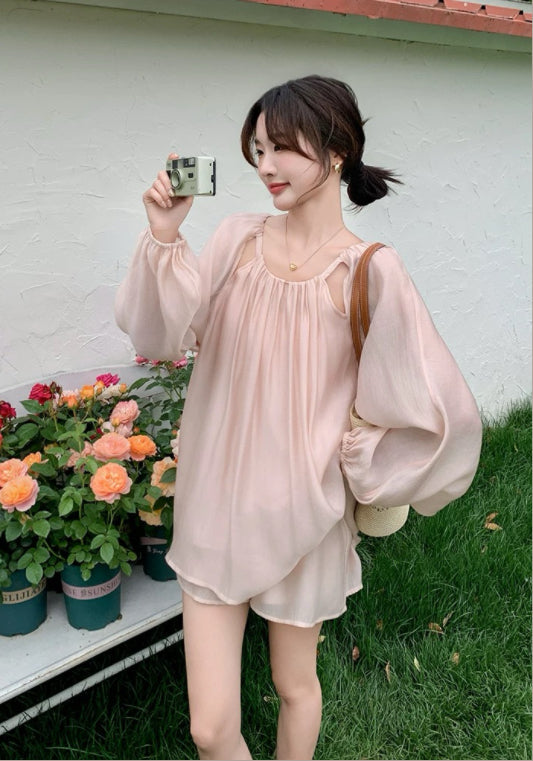 핑크 텐셀 투피스