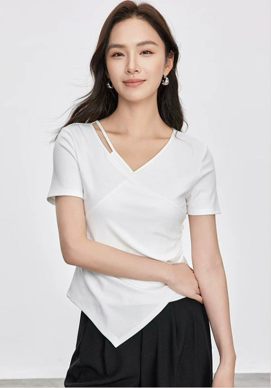 심플 허리라인 블라우스