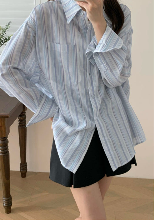 블루 스트라이프 셔츠