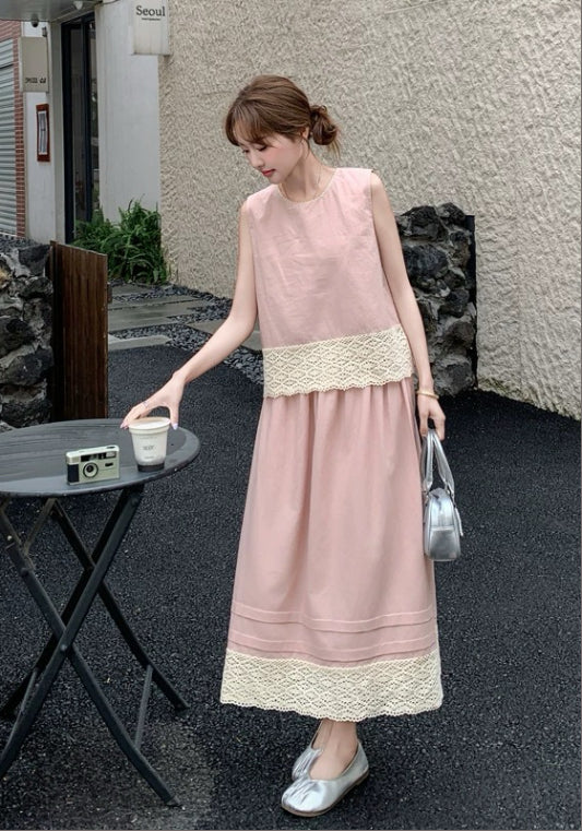 핑크 블루 배색 세트업
