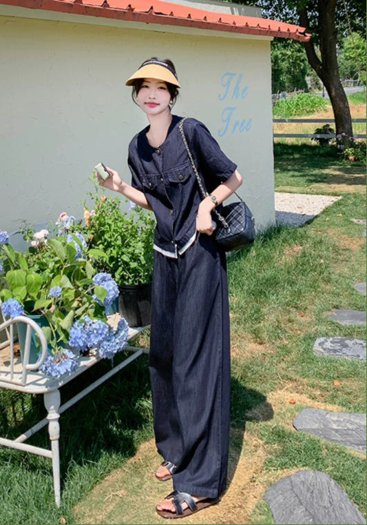 블루 데님 투피스