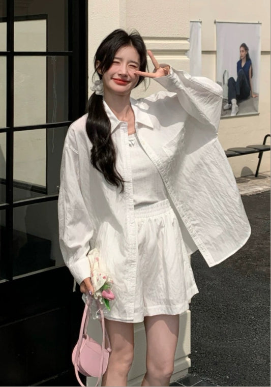 화이트 셔츠 세트업