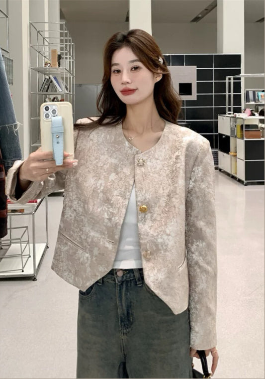 고급 새틴 자수 자켓