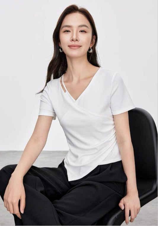심플 허리라인 블라우스