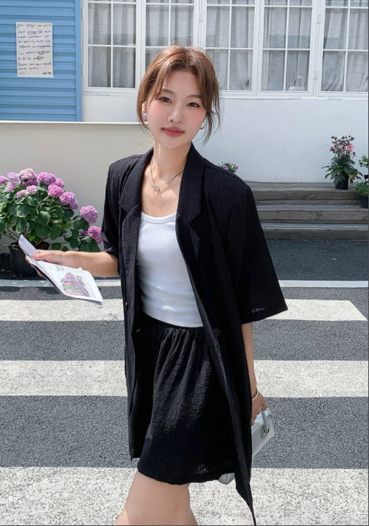 블랙 텐셀 테일러드 투피스