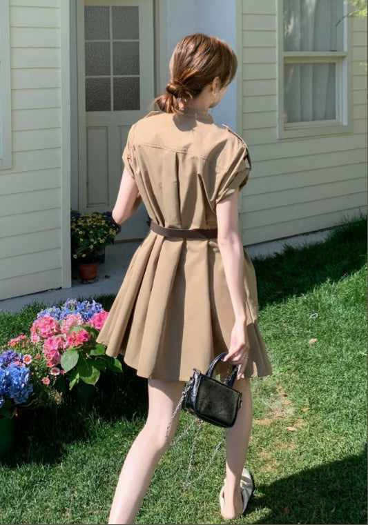 카키 워크웨어 미니스커트