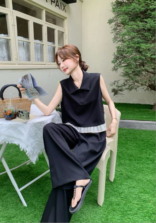 폴로카라 민소매 세트업