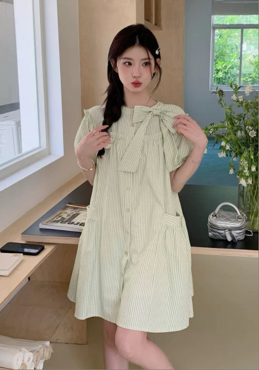 스트라이프 셔츠 원피스