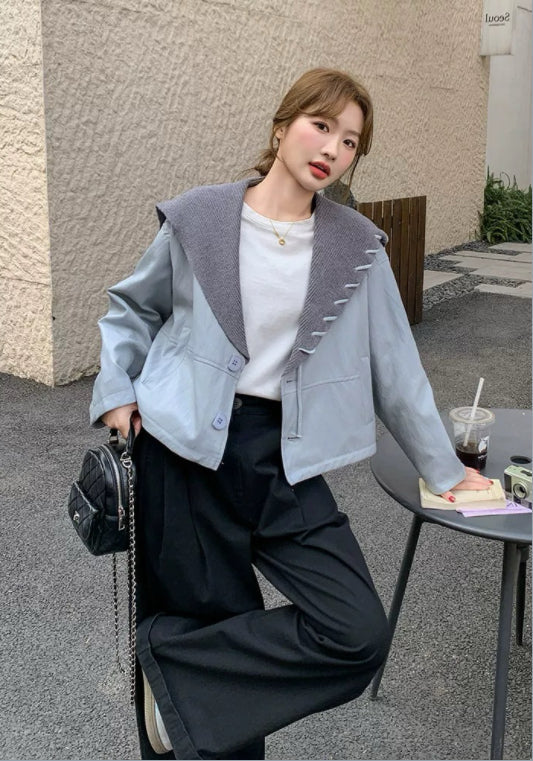 블루 세일러카라 자켓