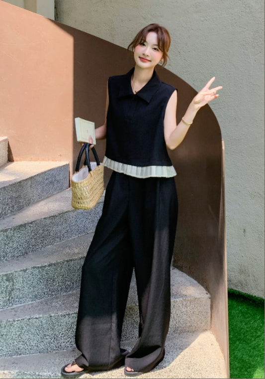 폴로카라 민소매 세트업