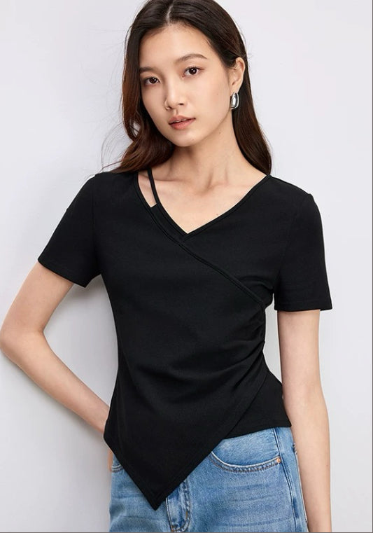 심플 허리라인 블라우스