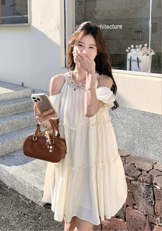 아이보리 텐셀 스커트