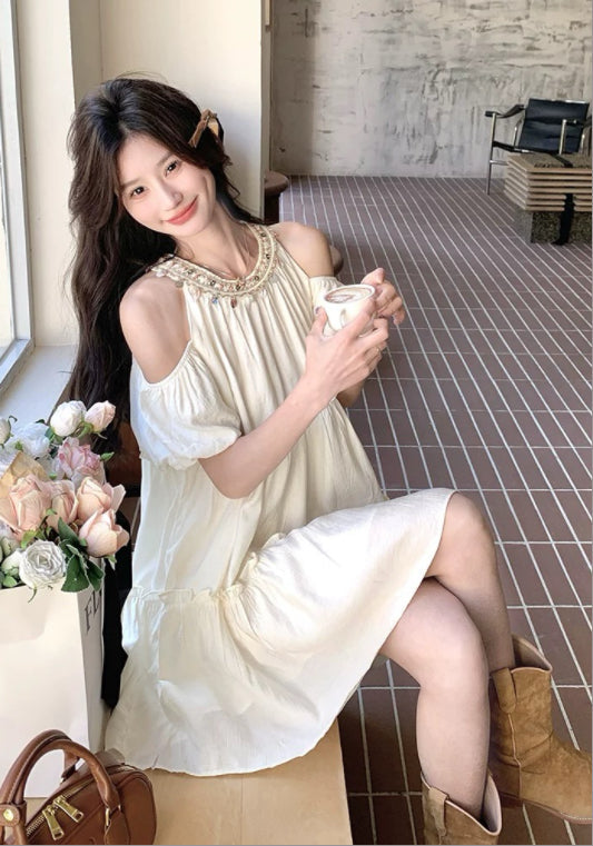 아이보리 텐셀 스커트
