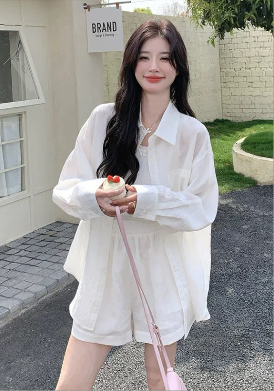 화이트 셔츠 세트업