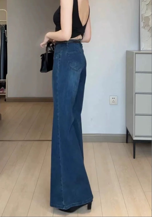 블루 부츠컷 데님 팬츠