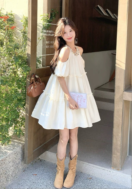 아이보리 텐셀 스커트