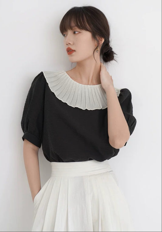 프릴 블라우스