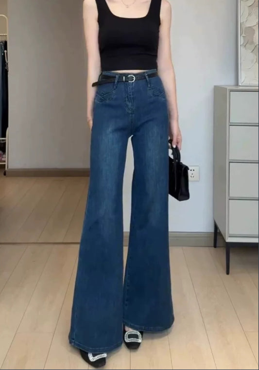 블루 부츠컷 데님 팬츠