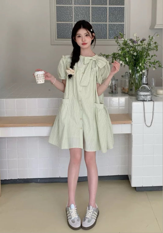 스트라이프 셔츠 원피스