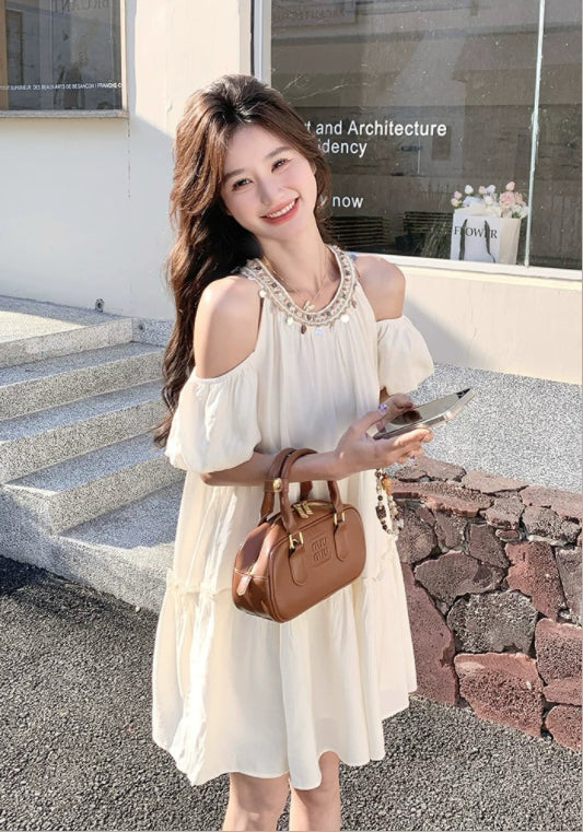 아이보리 텐셀 스커트