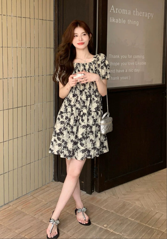 허리 조절 플라워 스커트