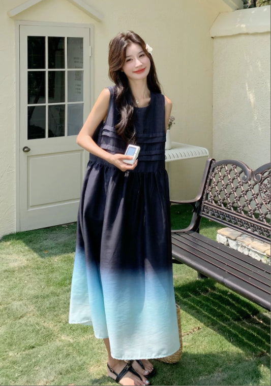 블루 그라데이션 스커트