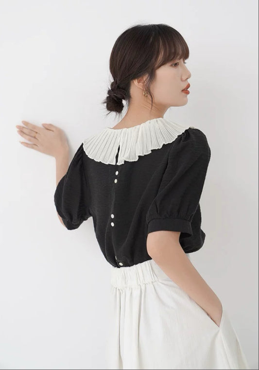 프릴 블라우스