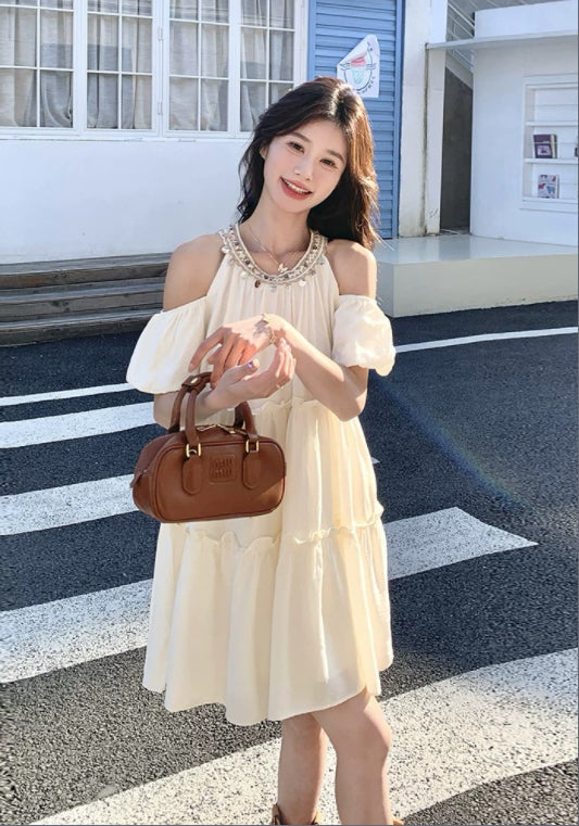 아이보리 텐셀 스커트