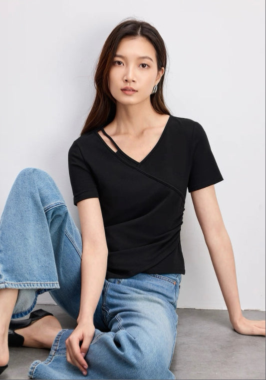 심플 허리라인 블라우스