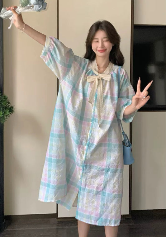 컬러 체크 스커트