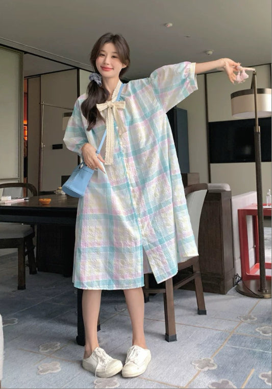 컬러 체크 스커트