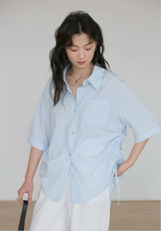 스트링 루즈핏 셔츠