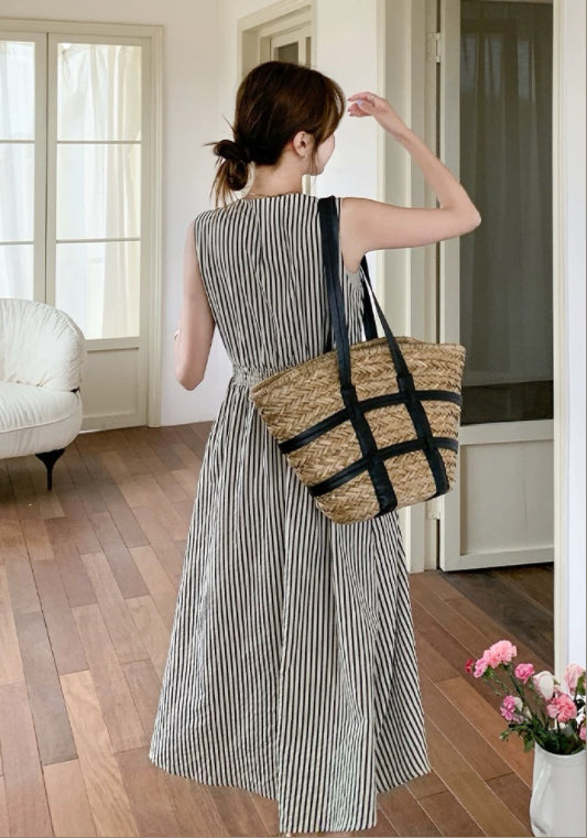 민소매 스트라이프 스커트