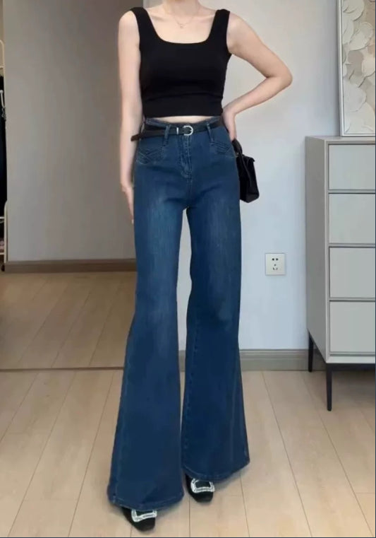블루 부츠컷 데님 팬츠