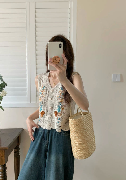 핸드메이드 니트 베스트