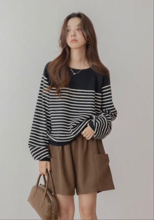 루즈핏 스트라이프 탑