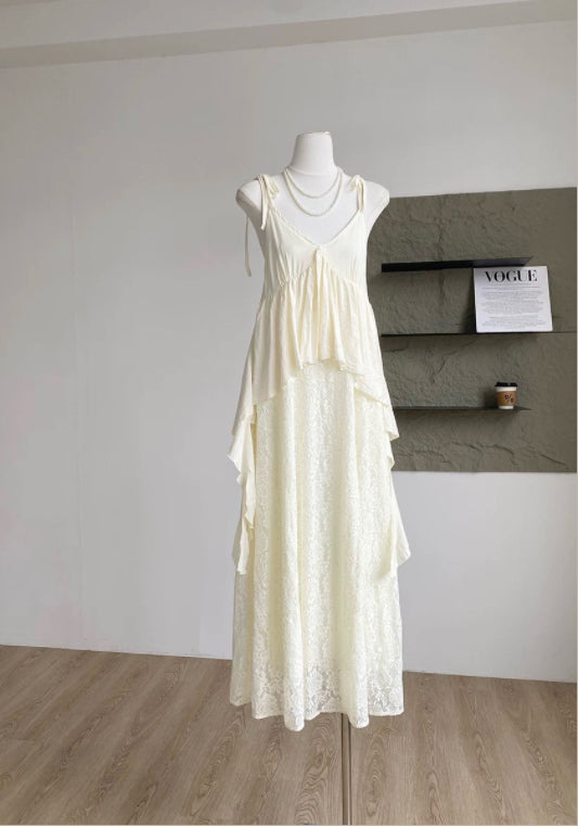 아이보리 레이어드 스커트