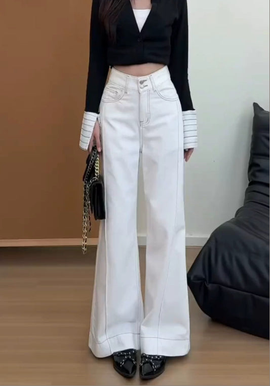 화이트 데님 팬츠