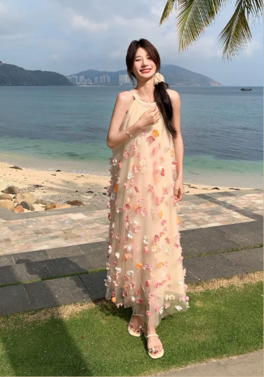 메쉬 입체 플라워 스커트