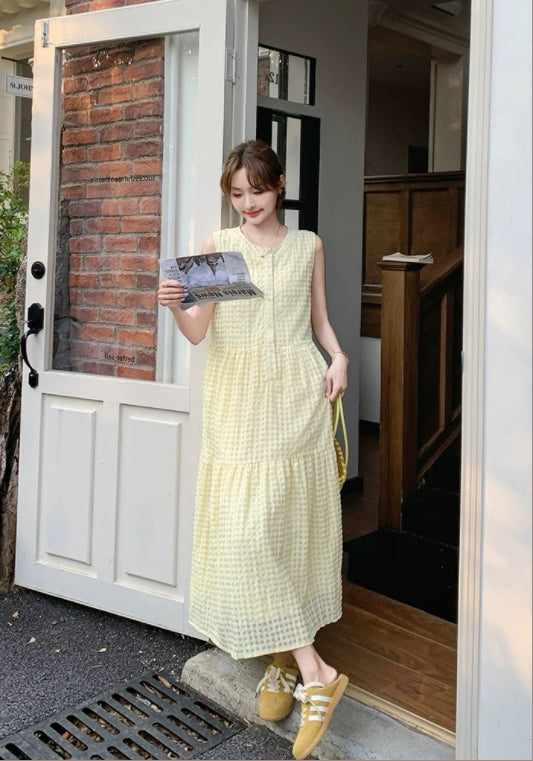 연노랑 베스트 원피스