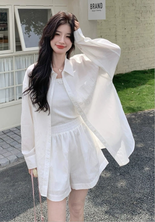 화이트 셔츠 세트업